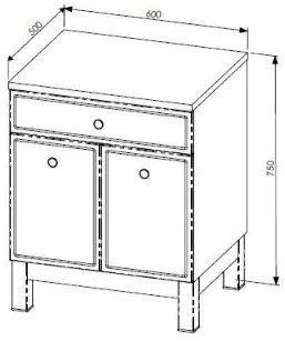 Comad Samoa badkamermeubel 60cm met witte waskom wit/eiken