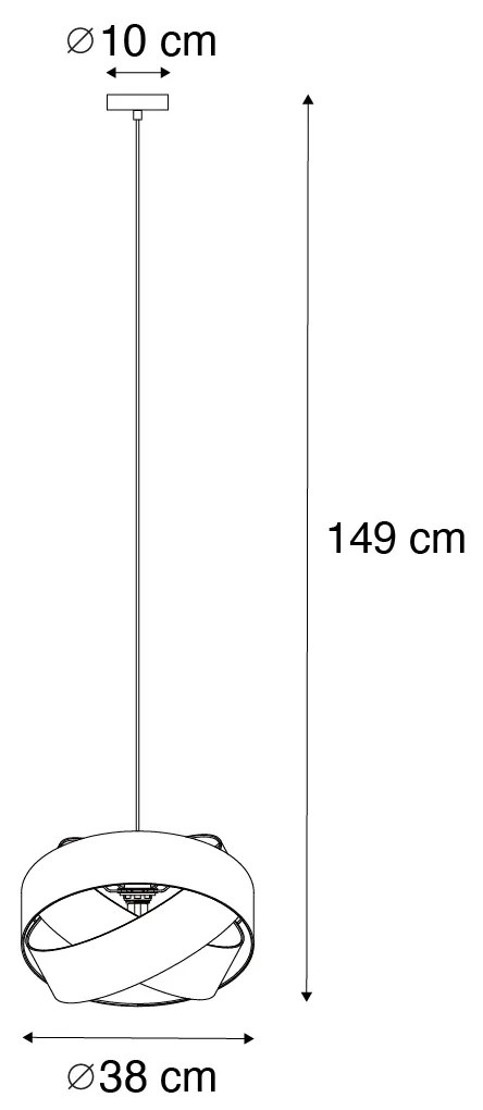 Moderne hanglamp zwart - Cloth