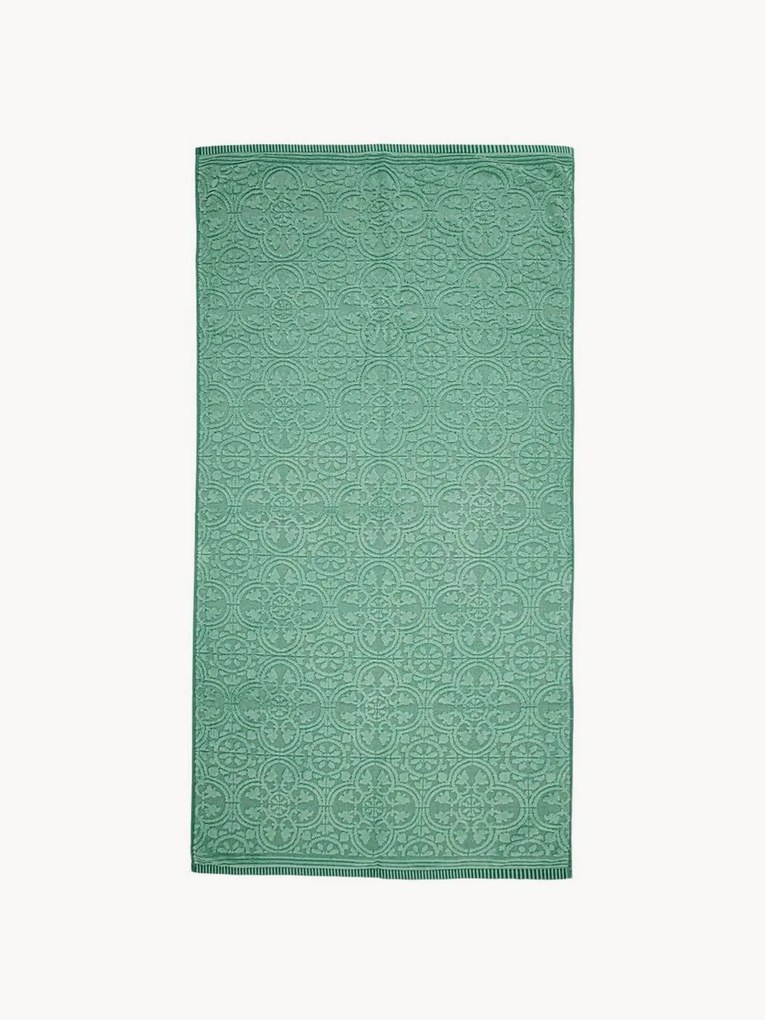Jacquard katoenen terry douchehanddoek Tile de Pip