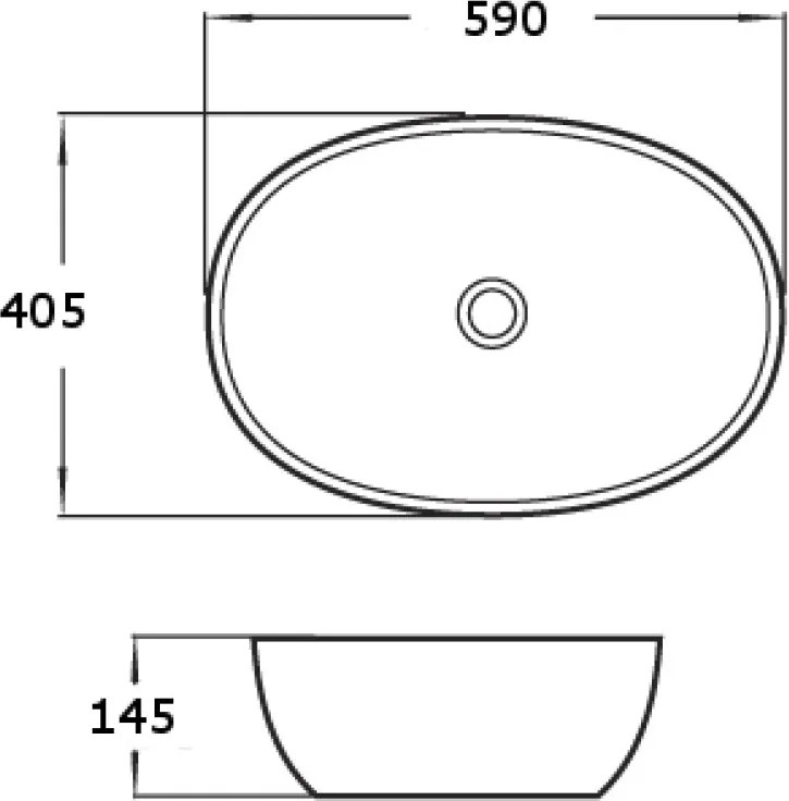 Mexen Viki opbouwwastafel 59 x 40 cm, wit - 21056000