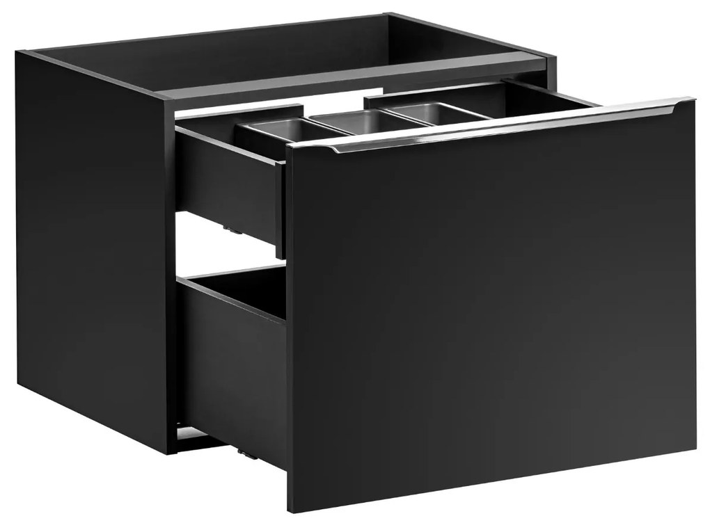 Comad Santa Fe Black badkamermeubel 120cm zwart mat met toppaneel eiken