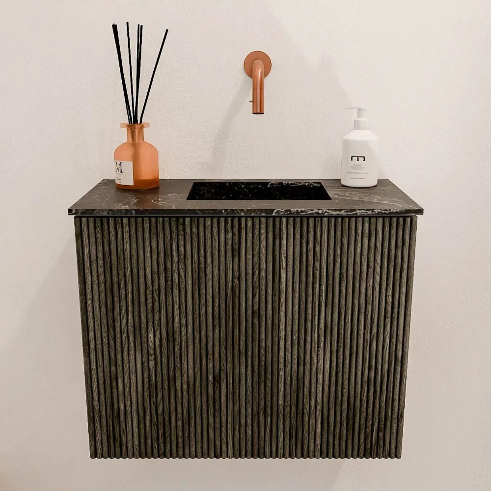 Mondiaz Joya DLux 50cm toiletmeubel shadow met wastafel faye rechts zonder kraangat lava