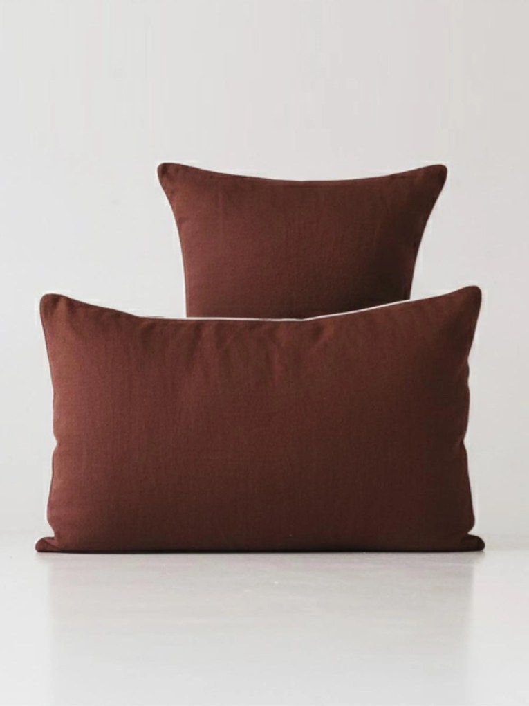 Linnen kussenhoezen Chocolate White, 2-delig