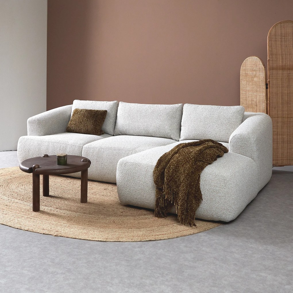 Beige Designbank Hoek Rechts