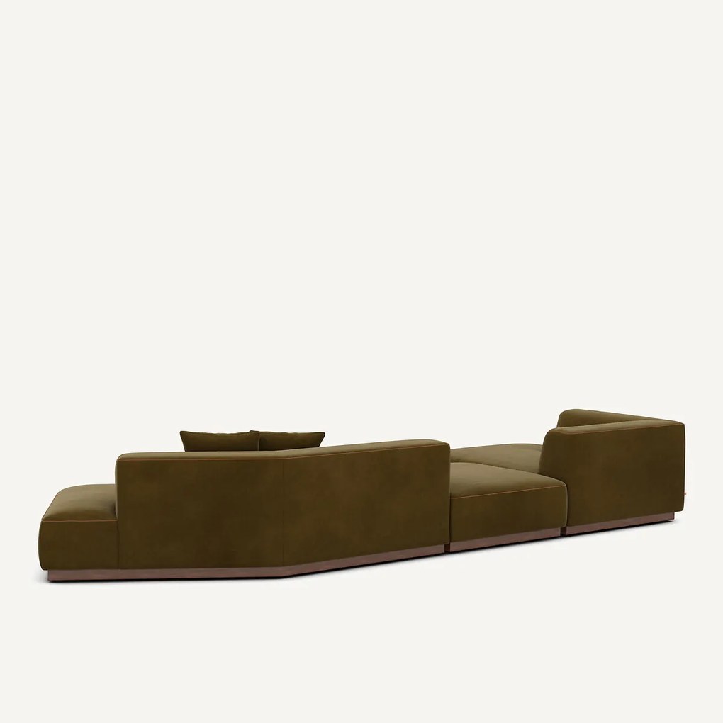 Open hoekbank links XL fluweel, Jacopo