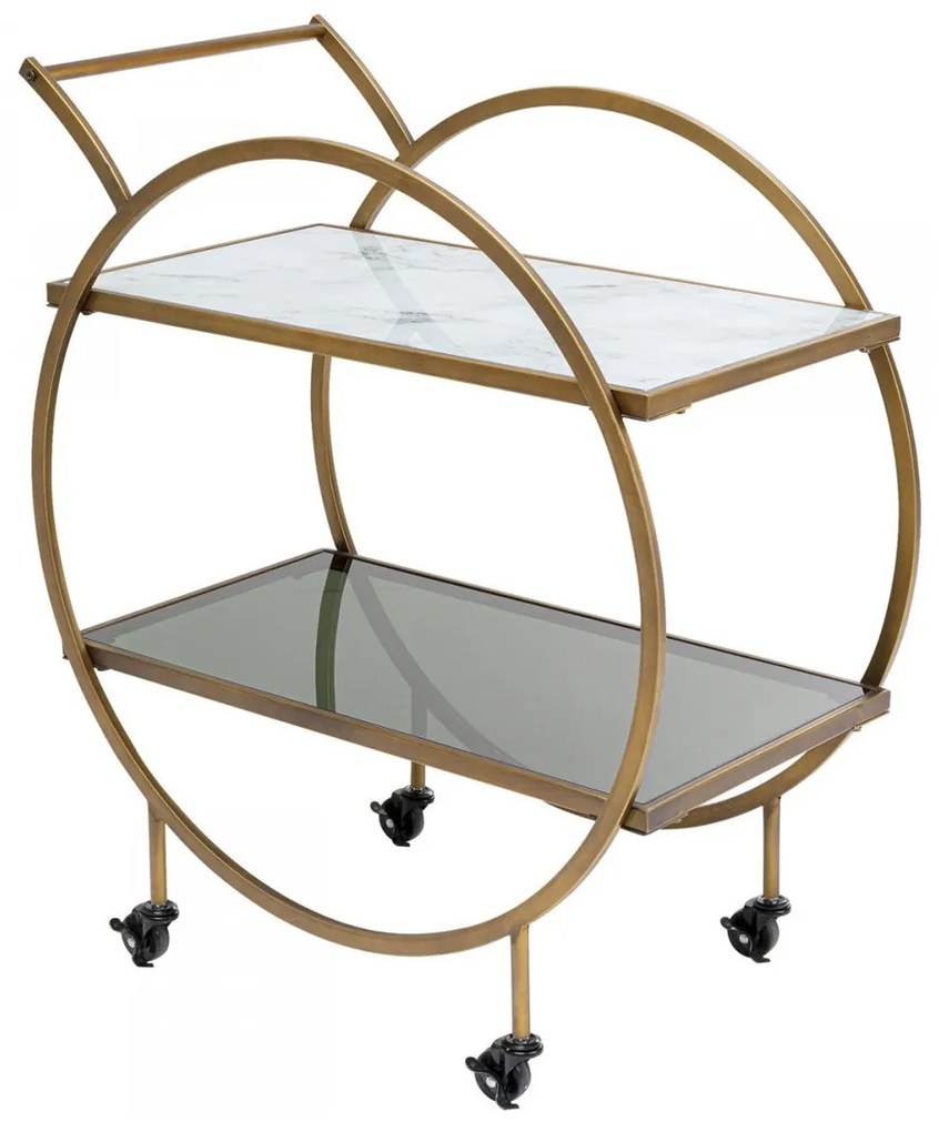 Kare Design Loft Ronde Design Trolley Messing - 74 X 40cm.