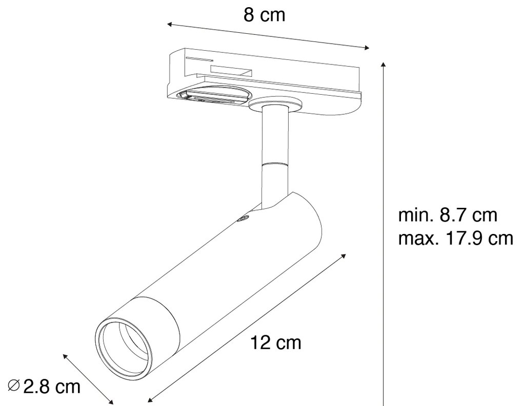 Moderne spot donker brons voor railsysteem 1-fase  - Iconic Ivy