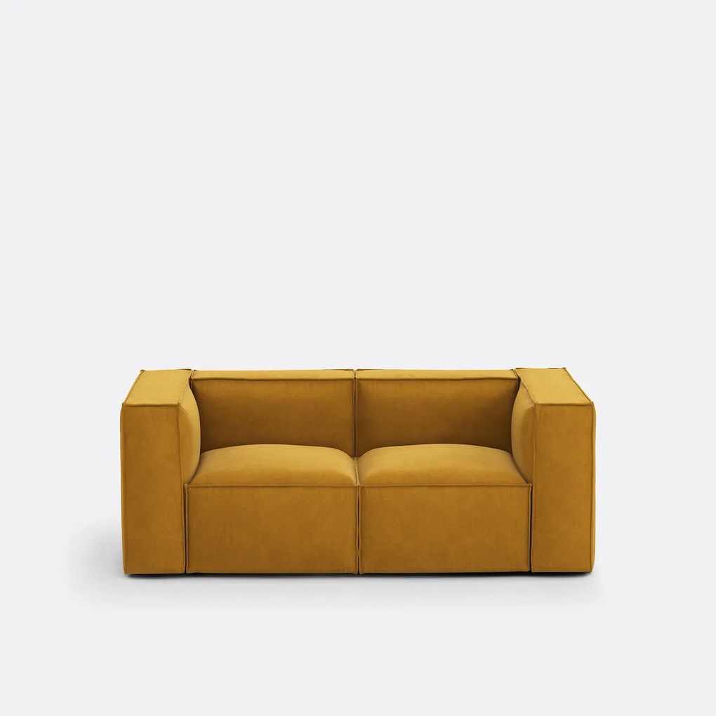 Modulaire bank, 2-zit, in gestructureerd fluweel, Seven