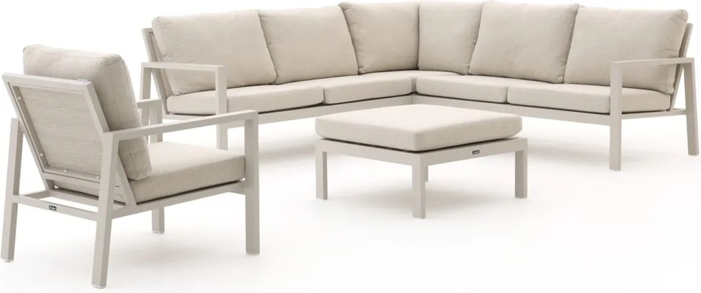 Hoek loungeset Manifesto  | 6 personen | Loungeset Beige | Hoekbank Aluminium | 246x246cm | Kees Smit Tuinmeubelen