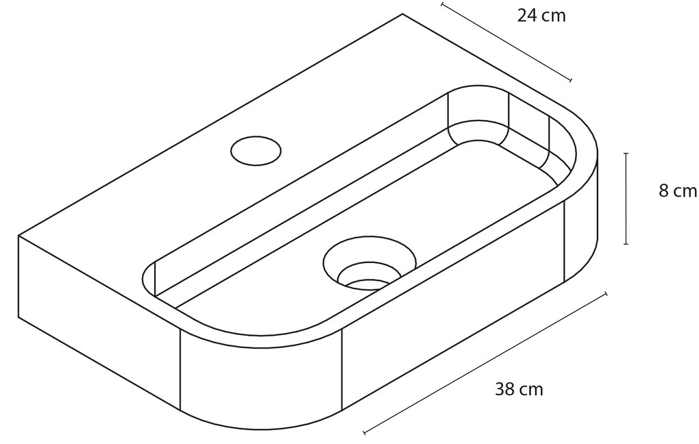 Differnz Ovale fontein 38x24x8 beton