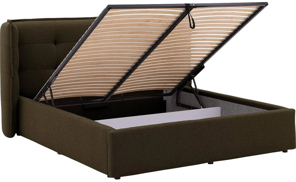 Goossens Gestoffeerd Bedframe Canon, 140 x 200 cm met storage, met 2x lattenbodem