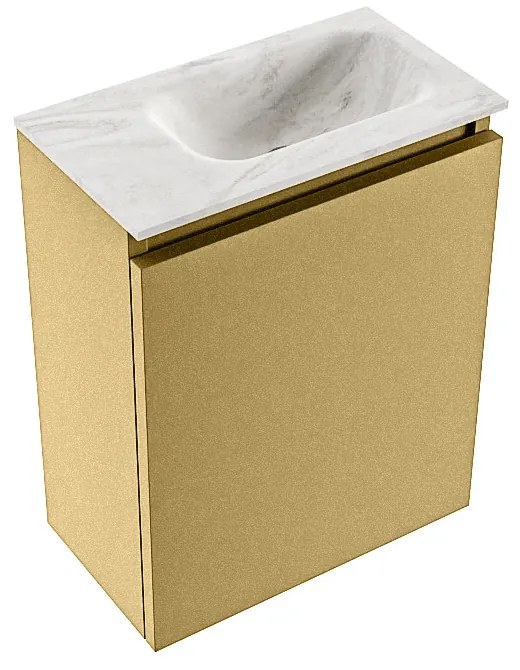 Mondiaz Ture DLux toiletmeubel 40cm oro met wastafel ostra rechts met kraangat