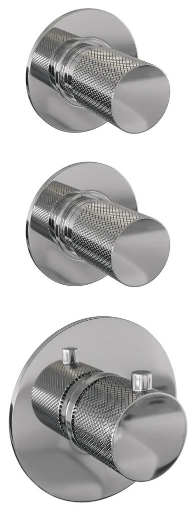 Brauer Chrome Carving complete inbouw regendouche set 02 met 30cm douchekop, rechte muurarm en staafhanddouche chroom