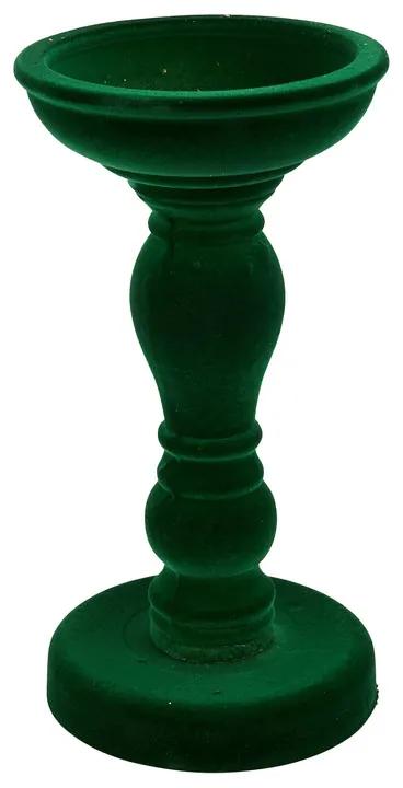 Kaarshouder velvet - groen - 20 cm