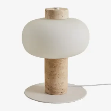 Led-tafellamp In Garuba-travertijn Travertine - Sklum