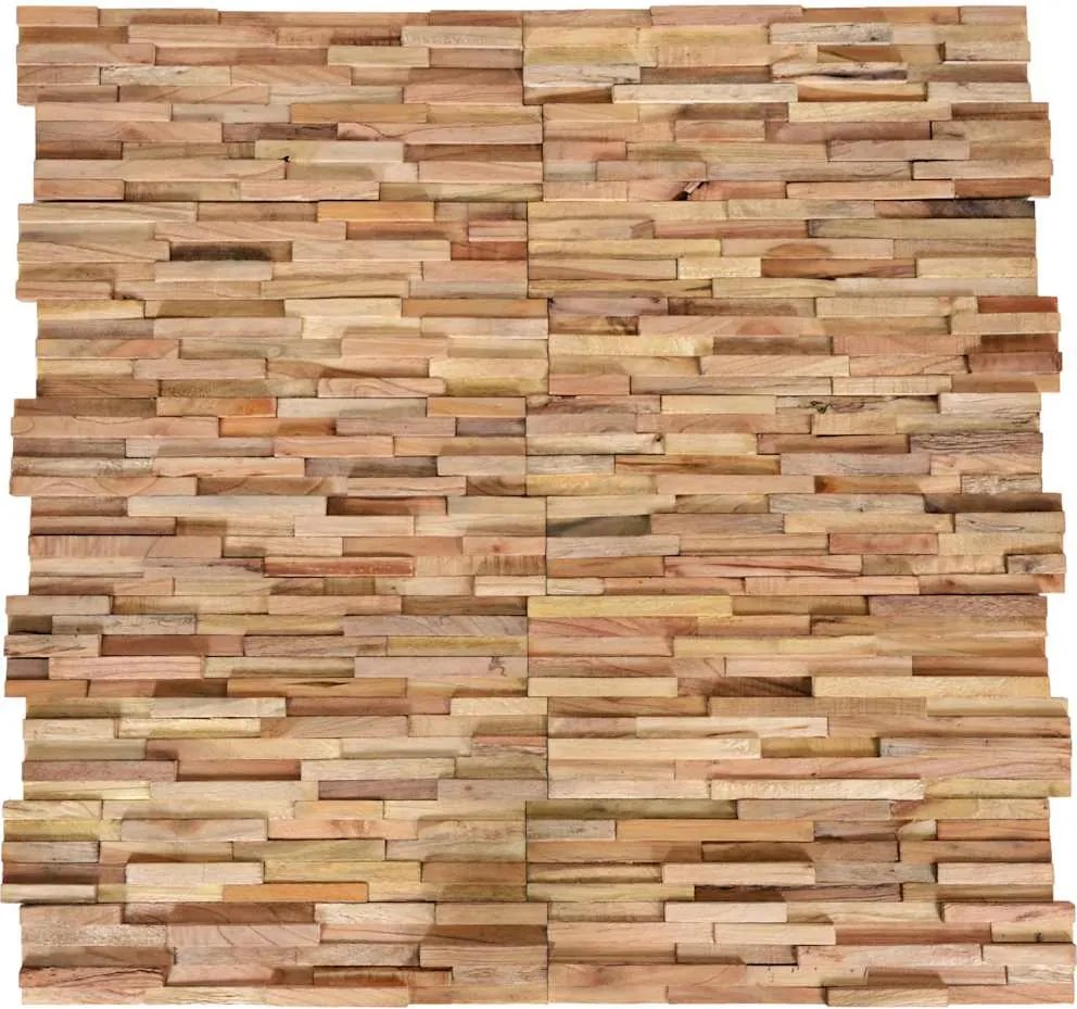 vidaXL Wandpanelen 10 st 3D 1,08 m² massief teakhout