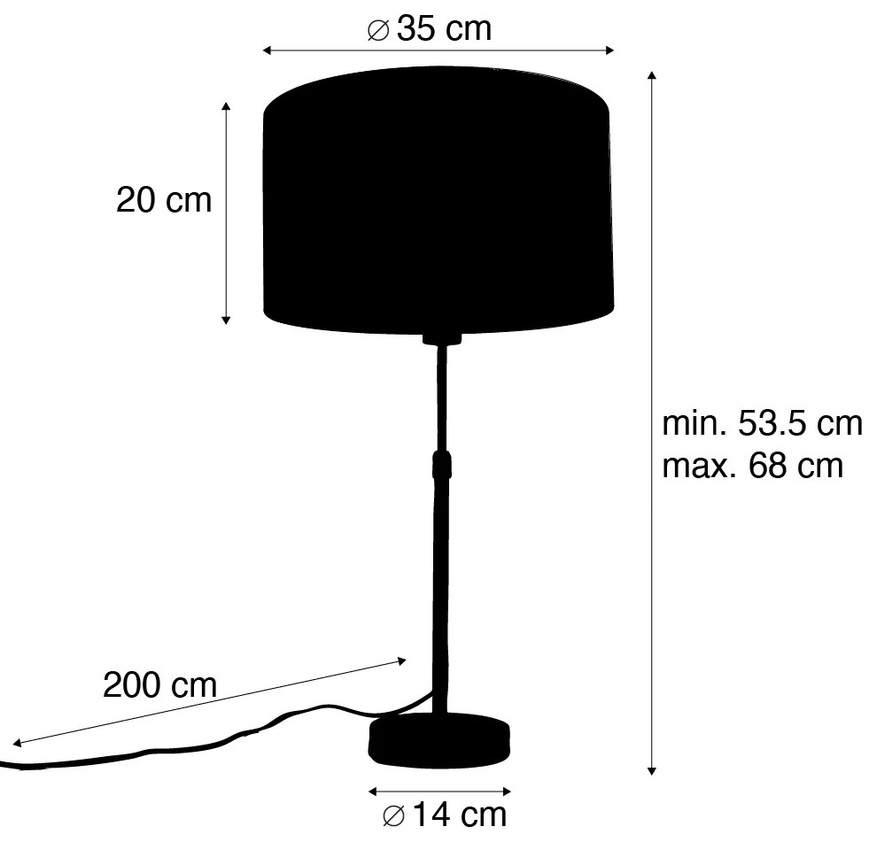 Tafellamp brons met velours lampenkap blad dessin met gouden binnenkant - Parte Klassiek / Antiek, Modern E27 rond Binnenverlichting Lamp