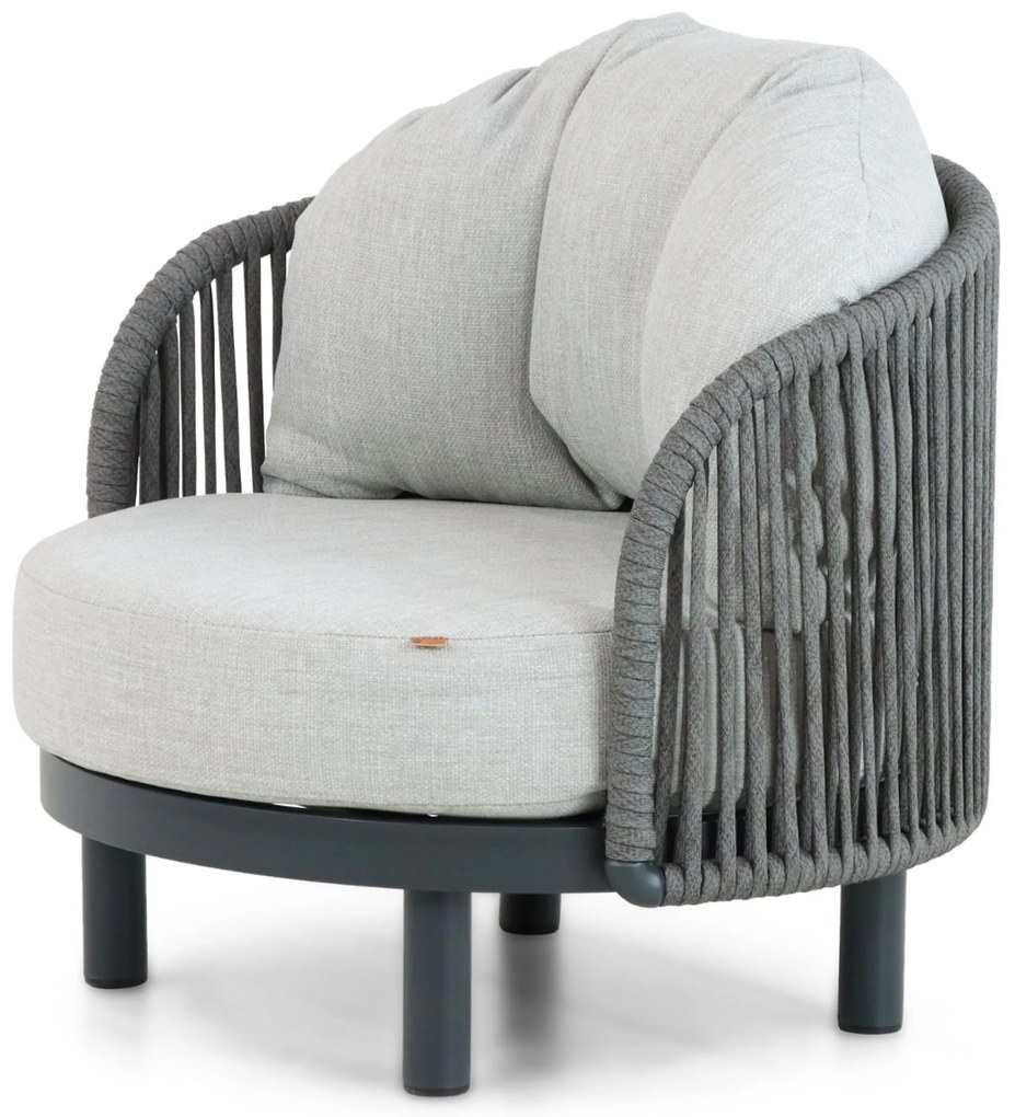 Stoel en Bank Loungeset 2 personen Aluminium/rope Grijs  Santika Furniture Santika