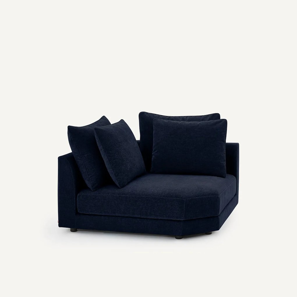 Modulair hoekbank in chenille fluweel, TIBERIO