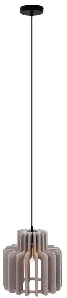 Retro hanglamp zwart met taupe kap - Felt