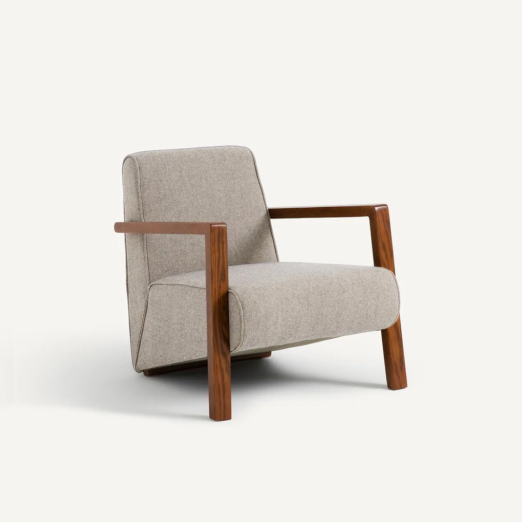 Fauteuil in wol en polyester Sanami
