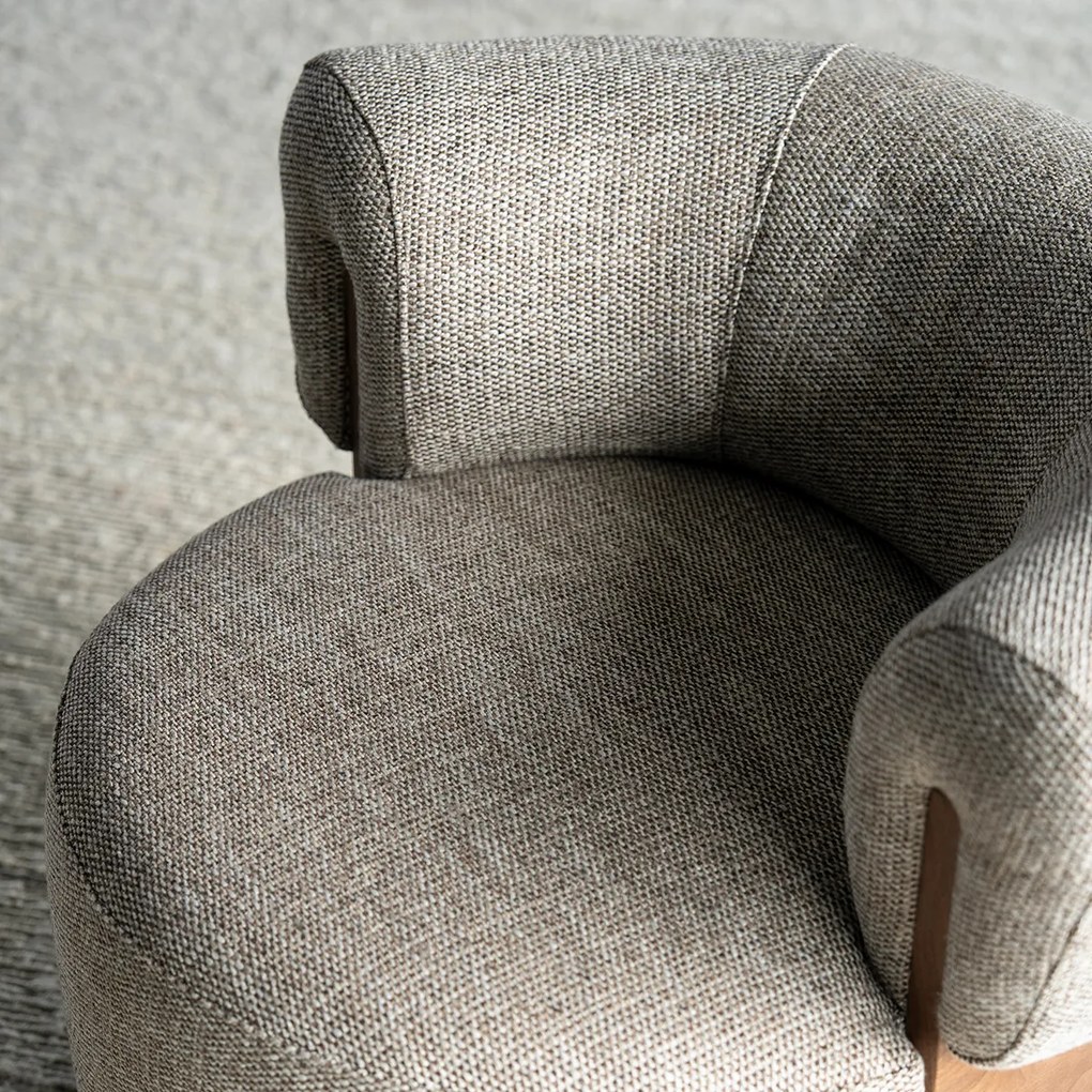 Fauteuil Met Hout Draaibaar Taupe