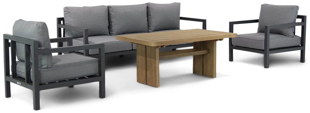 Stoel en Bank Loungeset 5 personen Aluminium Grijs  Lifestyle Garden Furniture Lagos/Brighton