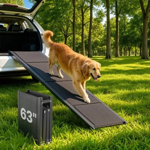 VEVOR Hondenhelling, 160 x 43,2 cm, Opvouwbare hondenoprijplaten voor middelgrote en grote honden tot 113 kg, Hondentrap met antislip Oxford-stofoppervlak, Draagbare instaphulp voor SUV's en vrachtwagens