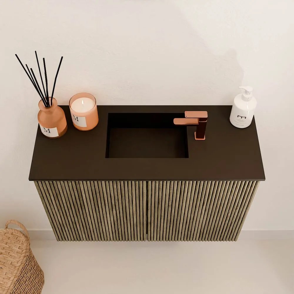 Mondiaz Joya 60cm toiletmeubel dusk met wastafel faye midden 1 kraangat urban