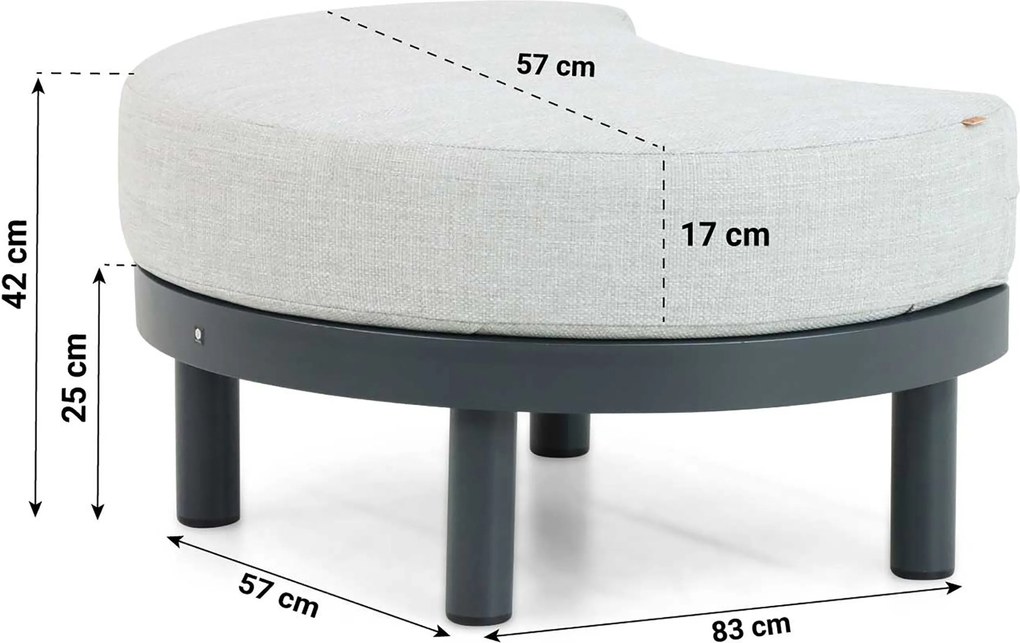 Bistroset 2 personen Aluminium/Rope Grijs Santika Furniture Santika