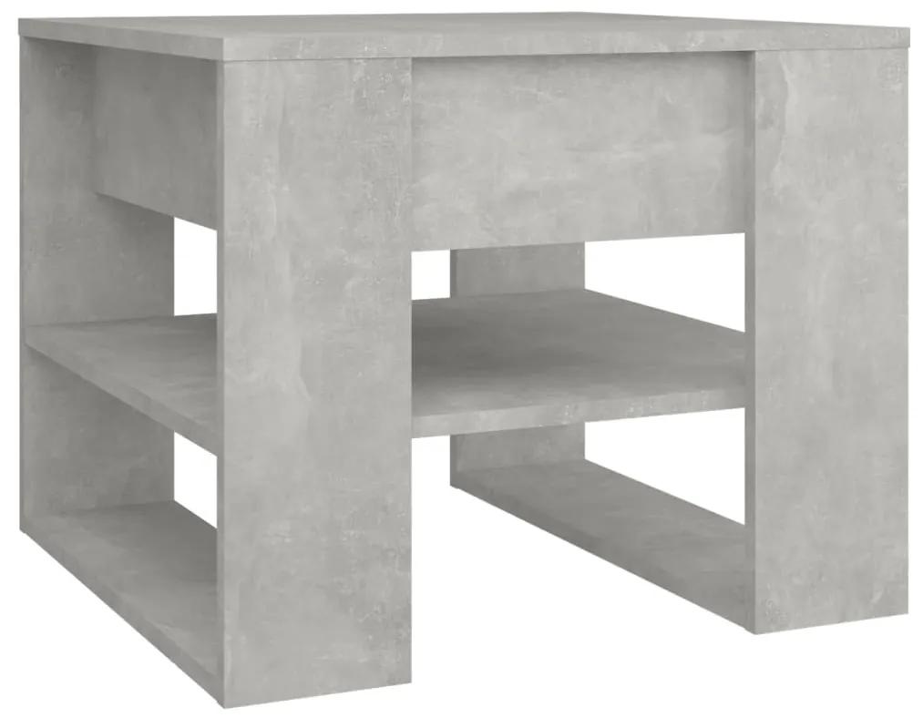 vidaXL Salontafel 55,5x55x45 cm bewerkt hout betongrijs