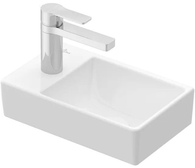 Villeroy & Boch Avento fonteinset - 36x22x11cm - kraangat links - chromen fonteinkraan - glans wit 4300s301