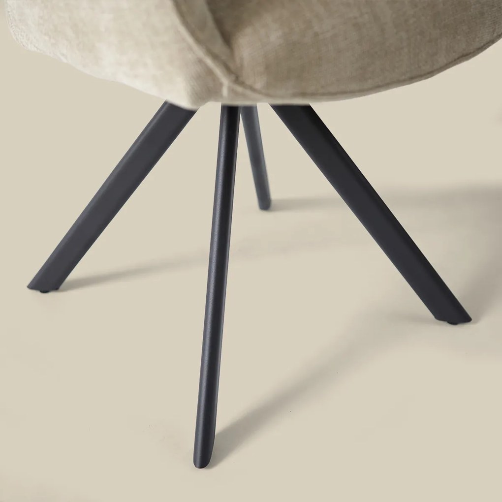 Beige Eetkamerstoel Met Armleuningen