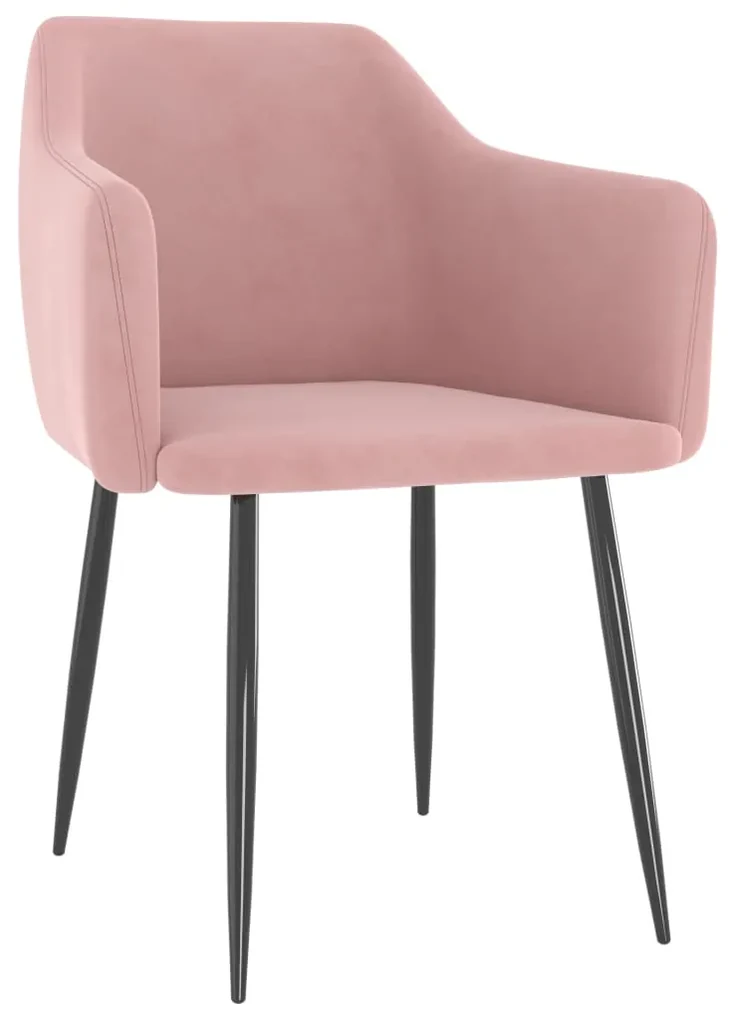 vidaXL Eetkamerstoelen 6 st fluweel roze