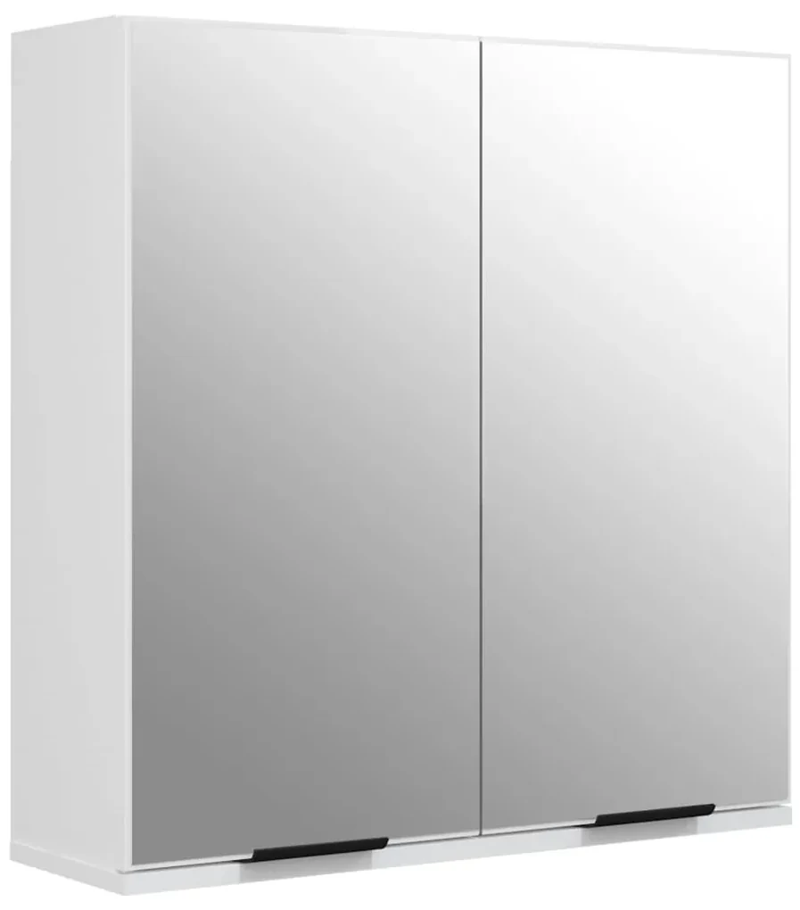 vidaXL Badkamerkast met spiegel 64x20x67 cm hoogglans wit