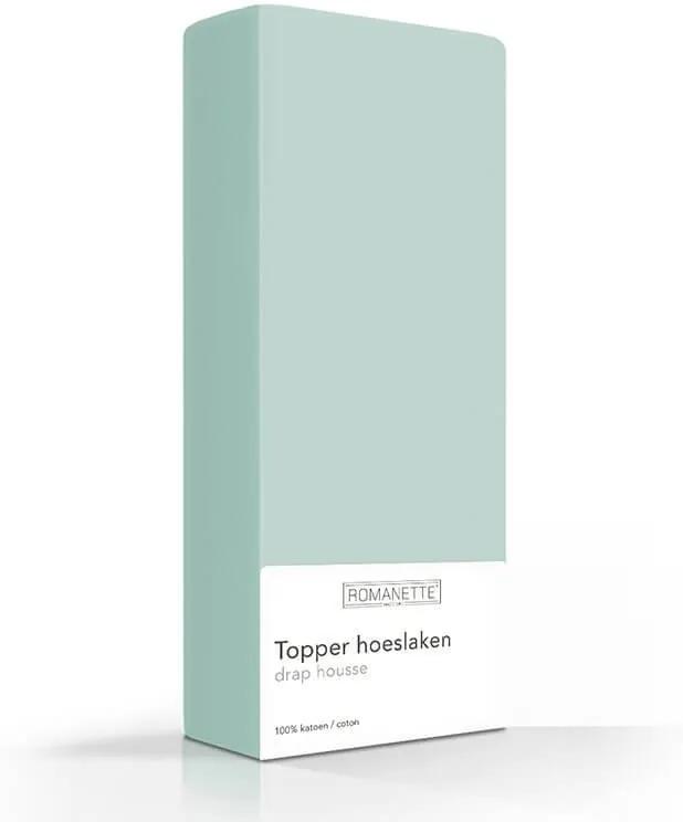 Romanette Luxe Verkoelend Katoenen Topper Hoeslaken - Mint 70 x 200