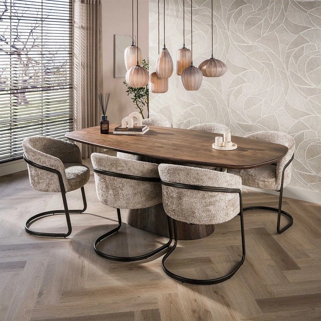 Hanglamp Met Bruin Frosted Glas Groot