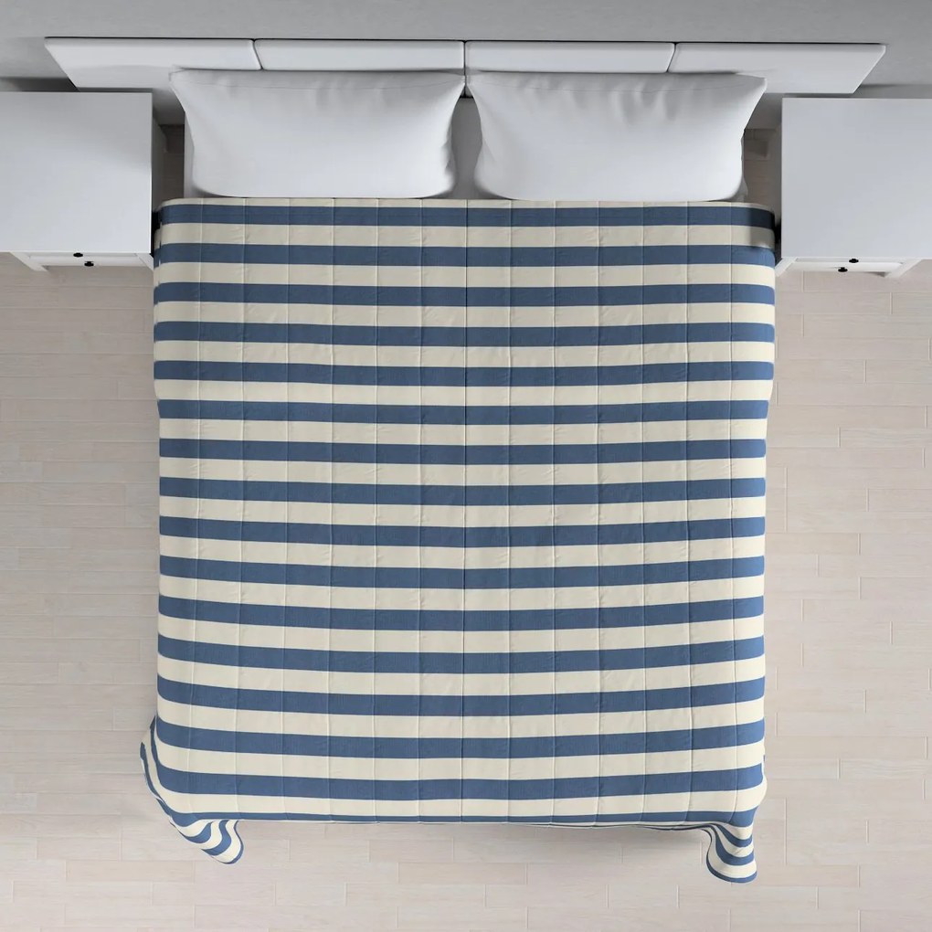 Dekoria Sprei, blauw-wit gestreept