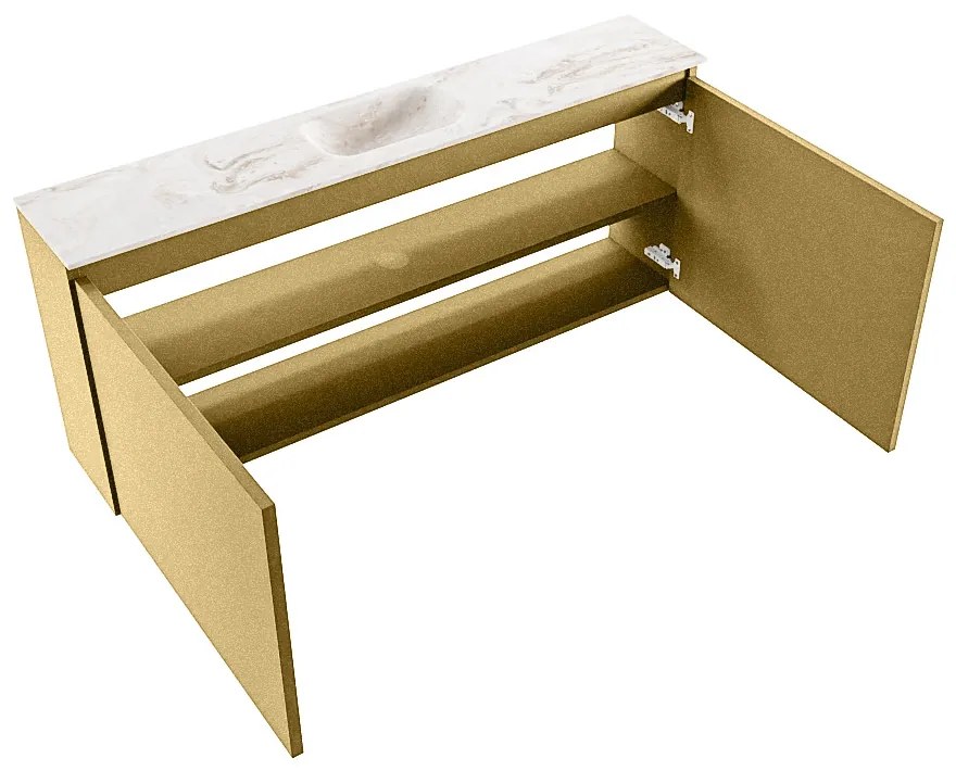 Mondiaz Ture DLux toiletmeubel 120cm oro met wastafel frappe midden zonder kraangat