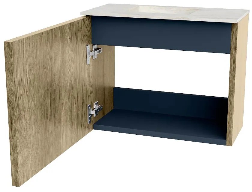 Mondiaz Joya DLux 50cm toiletmeubel dusk met wastafel faye links 1 kraangat opalo