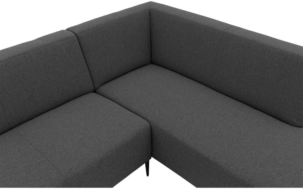 Goossens  Key West grijs, stof, 2-zits, modern design met ligelement rechts