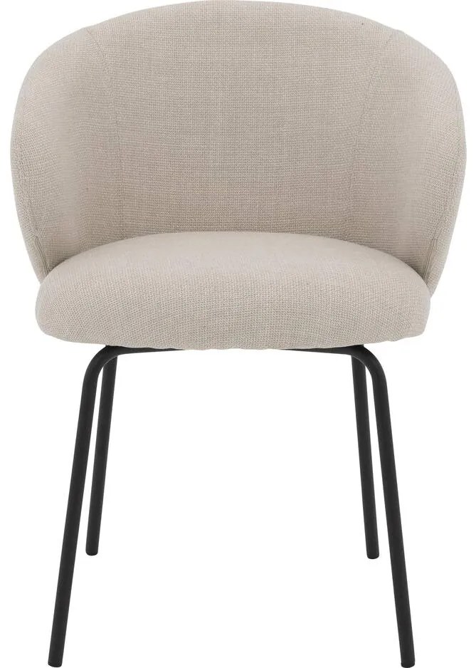 Goossens Stoel Noomi beige stof met armleuning,
