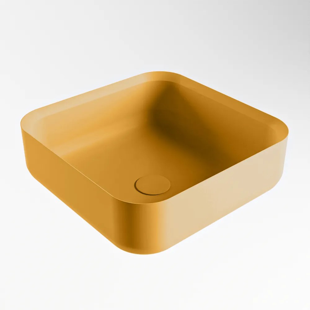 Mondiaz Binx Solid Surface waskom 36x36cm ocher