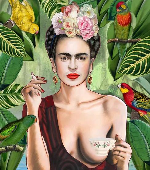 Frida con amigos - Poster - 65x75