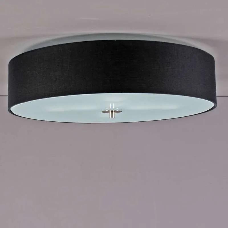 Stoffen Landelijke plafondlamp zwart 50 cm - Drum Modern, Landelijk / Rustiek E27 rond Binnenverlichting Lamp