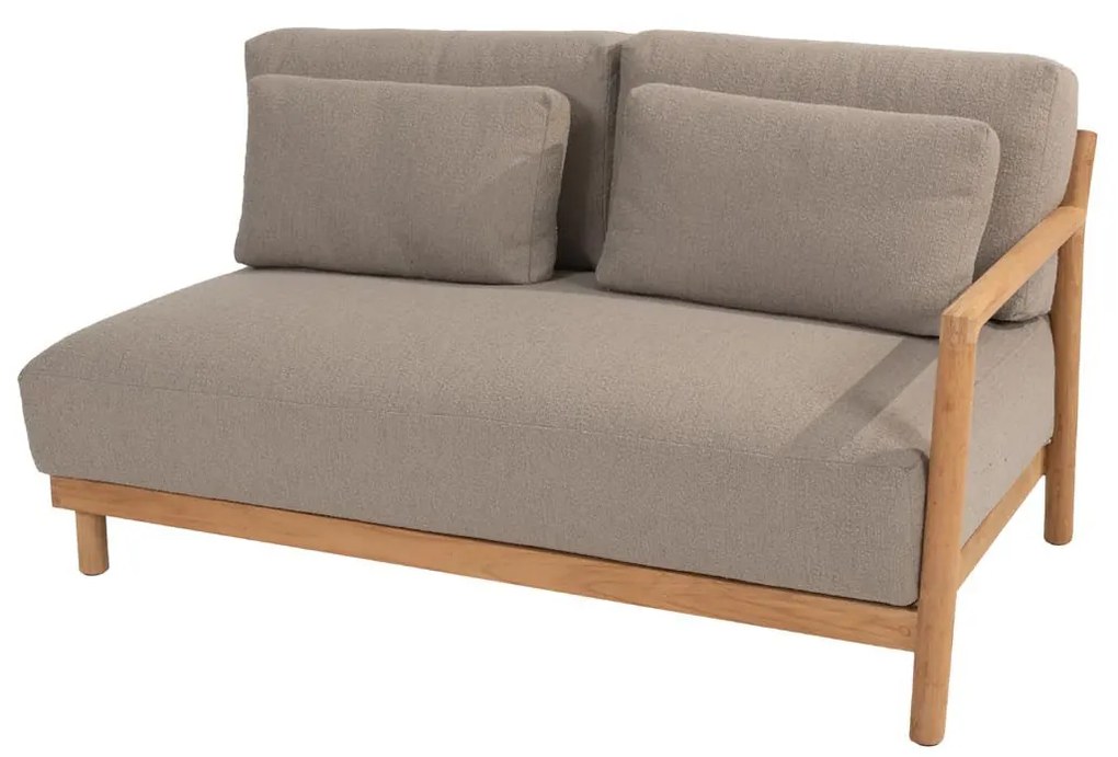 4 Seasons Outdoor Marie chaise loungeset teak met loungestoel en Finn tafels  Loungeset    taupe weerbestendig