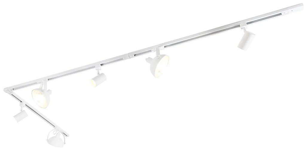 1-fase railsysteem met 6 Spot / Opbouwspot / Plafondspots wit verstelbaar - Magnax Jeana Modern GU10 Binnenverlichting Lamp