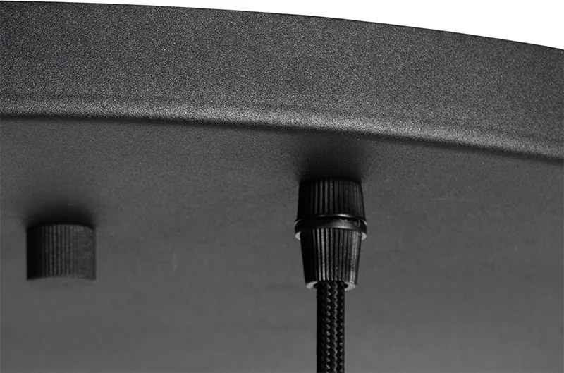 Smart hanglamp zwart met goud glas 7-lichts incl. 7 Wifi A60 - pallon