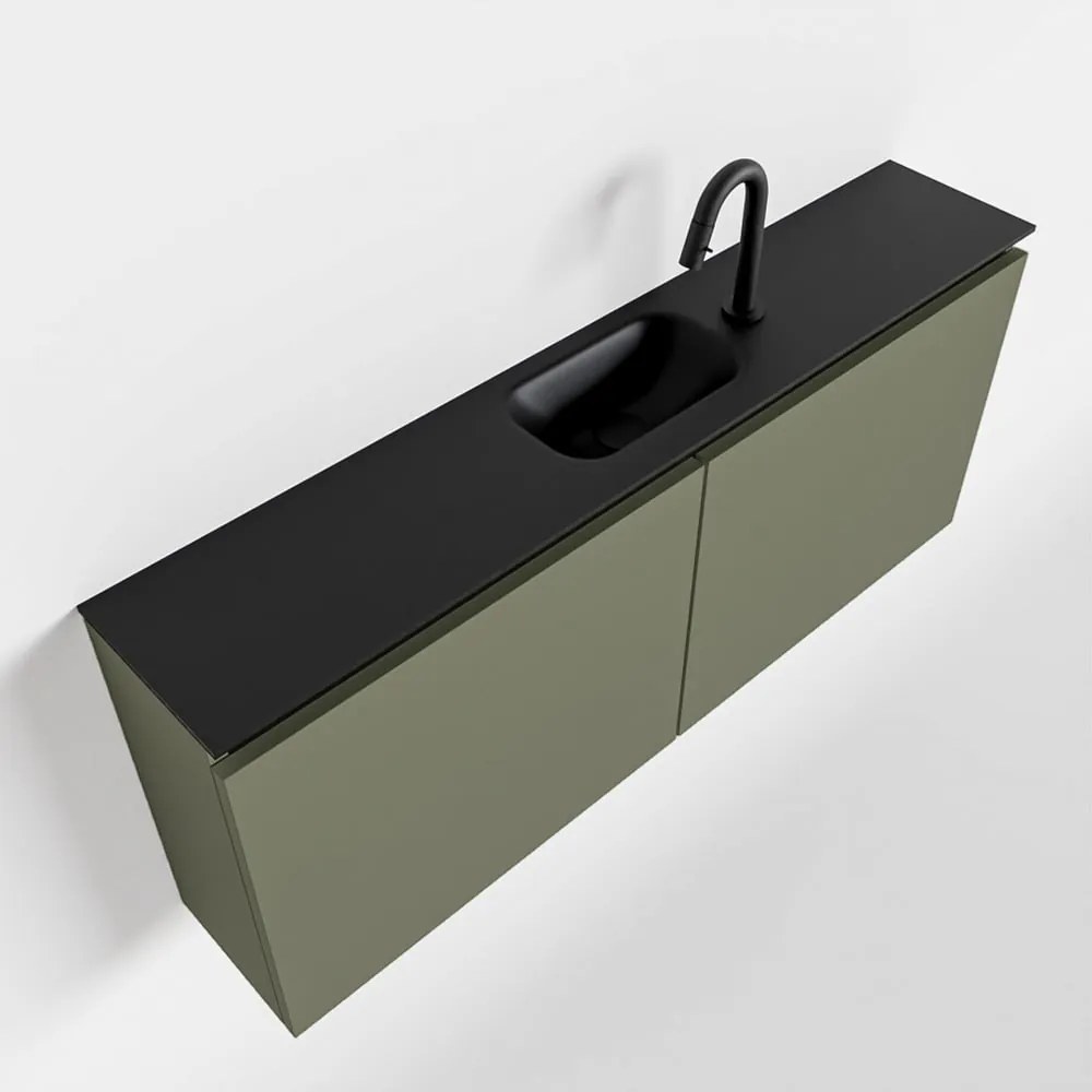 Mondiaz Ture 120cm toiletmeubel army met wastafel urban midden 1 kraangat