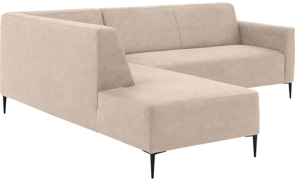 Goossens Key West beige, micro leer, 2,5-zits, modern design met ligelement links